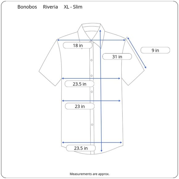 Bonobos XL Slim Fit Riviera Floral Stretch Cotton Poplin Short Sleeve Button-Up - Picture 3 of 14